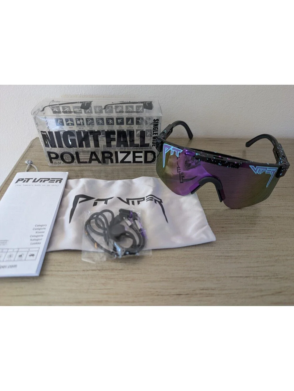 NEW Pit Viper The Night Fall Polarized Sunglasses Purple Revo - Picture 1 of 9